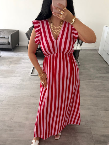 MUSSELIN KLEID MILENA GESTREIFT