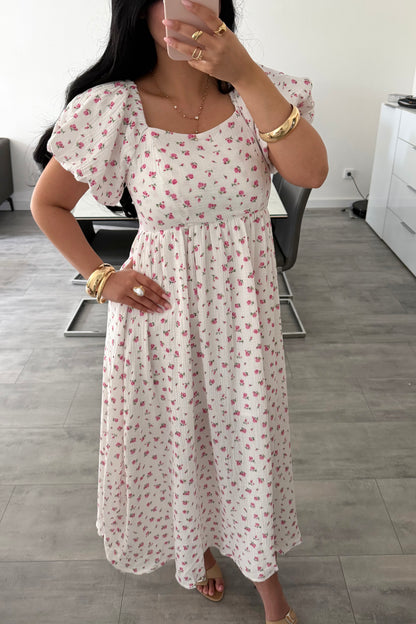 MUSSELIN KLEID ROSALIE MIT ROSENMUSTER – Musselin Mode Miss Nova