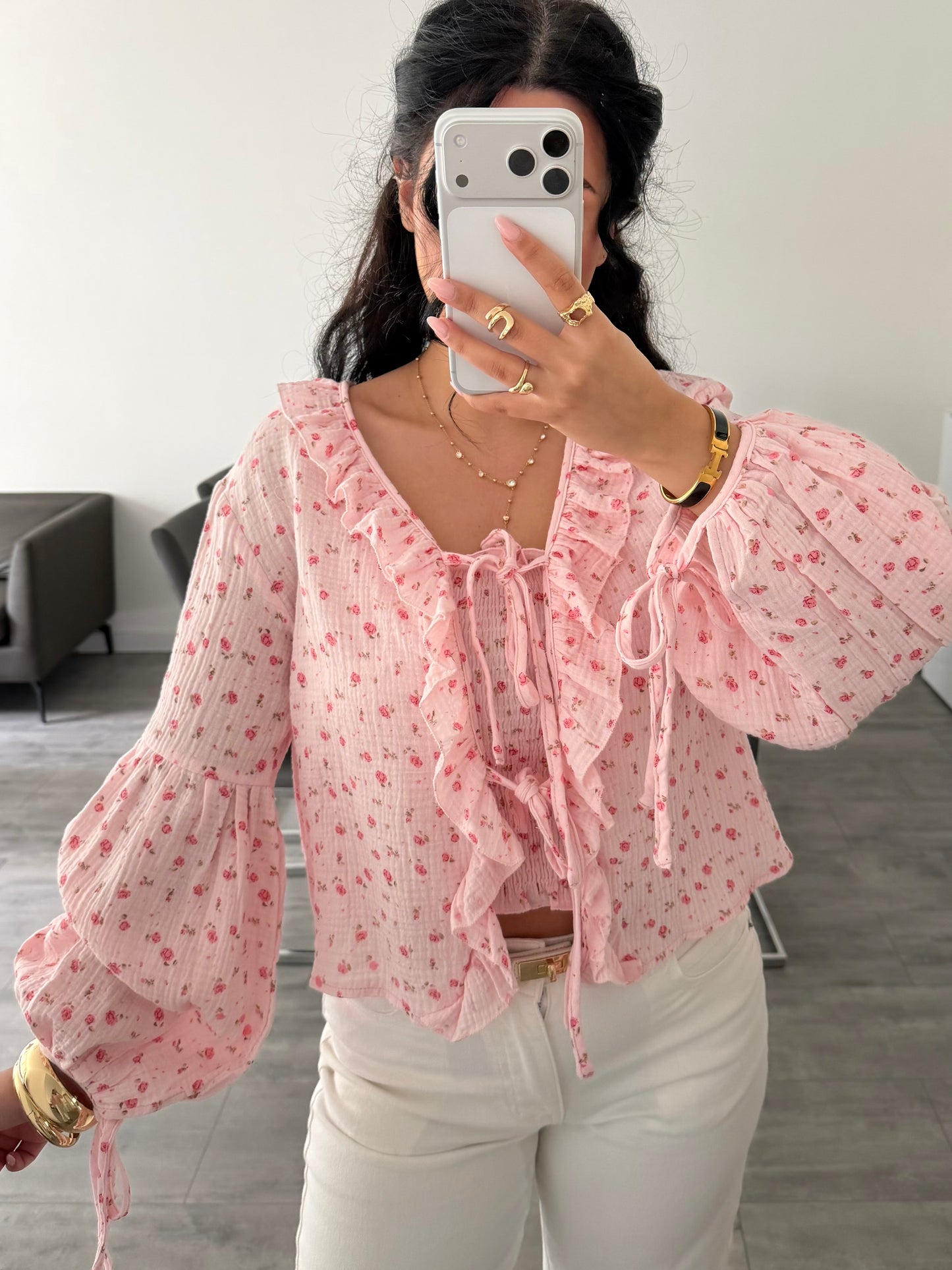 MUSSELIN RÜSCHEN BLUSE BLÜMCHENLIEBE – Musselin Mode Miss Nova