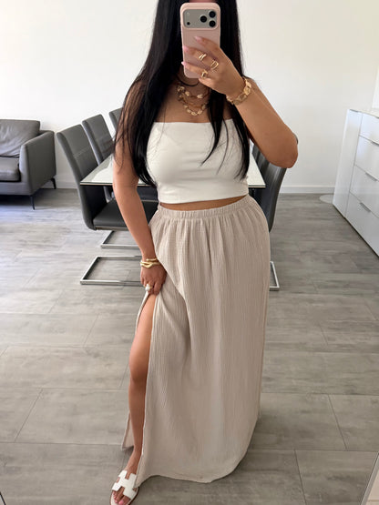 MUSSELIN MAXIROCK MIT SCHLITZ IVANA