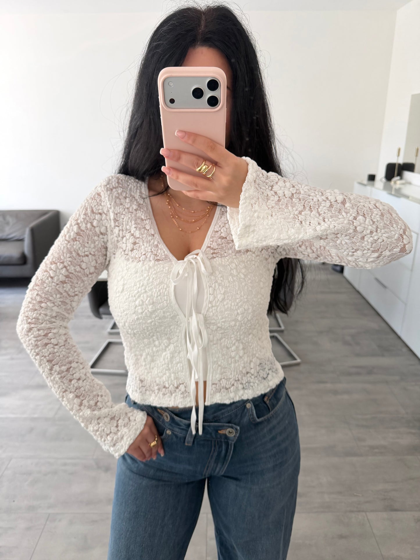 SPITZEN-OBERTEIL JULIA MIT SCHLEIFEN