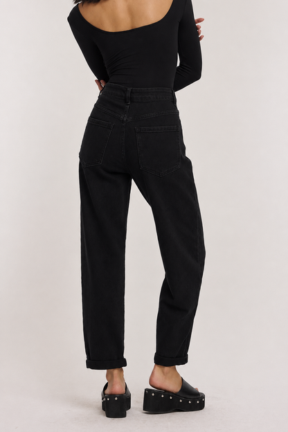 STRETCH MOM JEANS LANA SCHWARZ