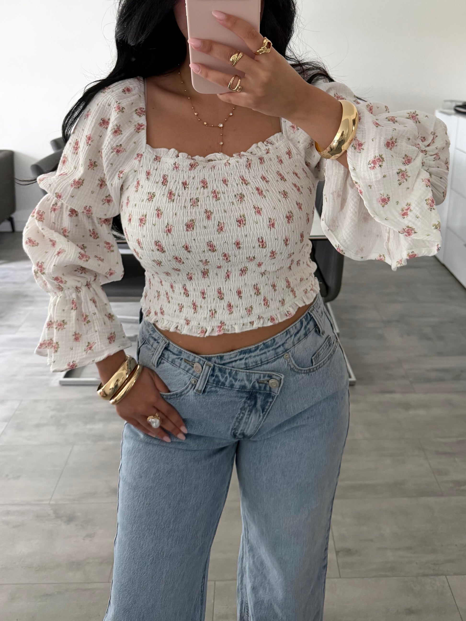 MUSSELIN BLUSE DAFINA MIT BLÜMCHEN – Musselin Mode Miss Nova