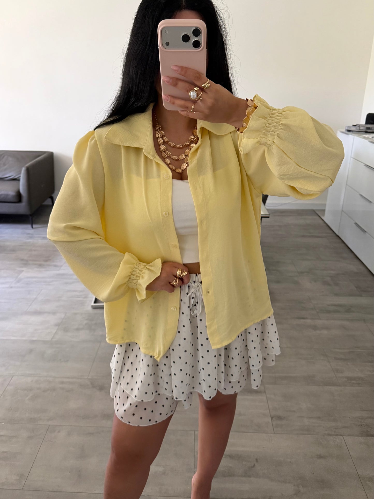 SOFT BLUSE MIT RÜSCHENÄRMEL ANTONELLA