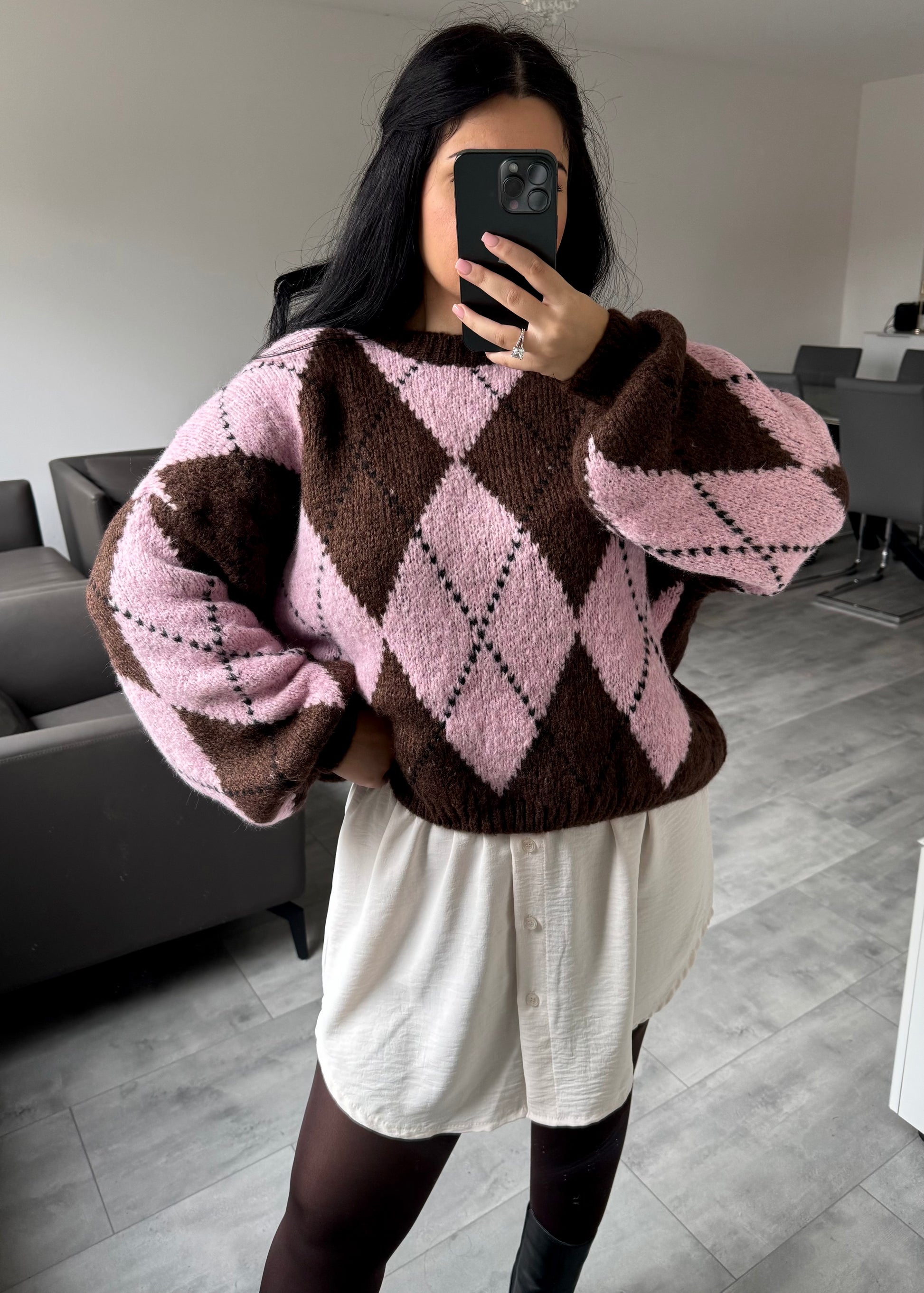 KARO-PULLOVER CLAIRE – Damenmode bei Miss Nova