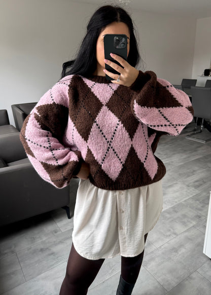KARO-PULLOVER CLAIRE – Damenmode bei Miss Nova
