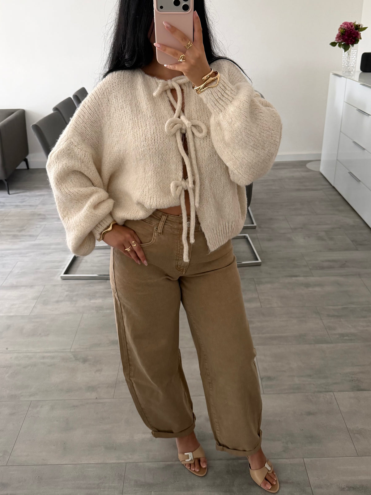 STRETCH BALLOON JEANS VALERIE CAMEL