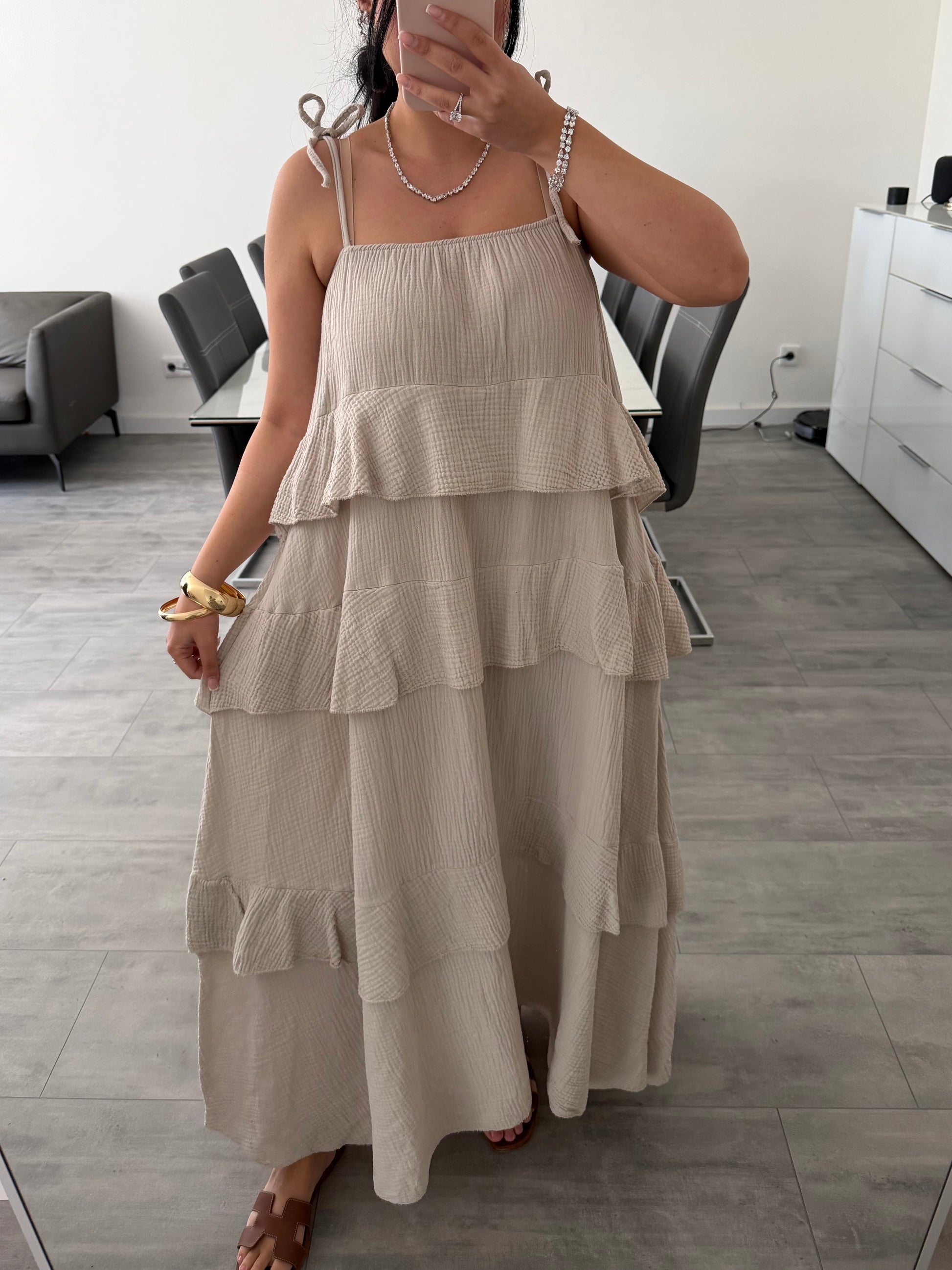 MAXI MUSSELIN KLEID JENNY LANG – Musselin Mode Miss Nova