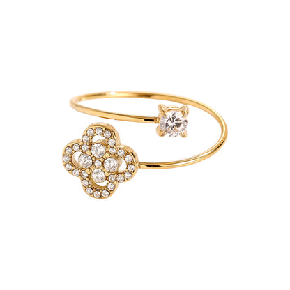 EDELSTAHL RING LUCKY FLOWER HUG – Miss Nova Damenmode