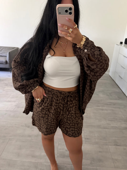 MUSSELIN SHORTS LEOPRINT Musselin kaufen | Miss Nova