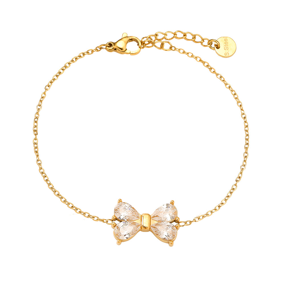 EDELSTAHL ARMKETTE DIAMOND BOW – Miss Nova Damenmode