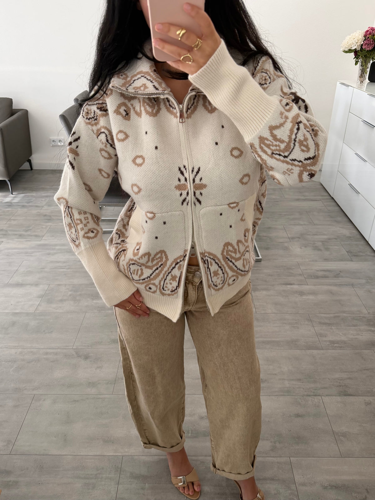 STRETCH BALLOON JEANS VALERIE BEIGE