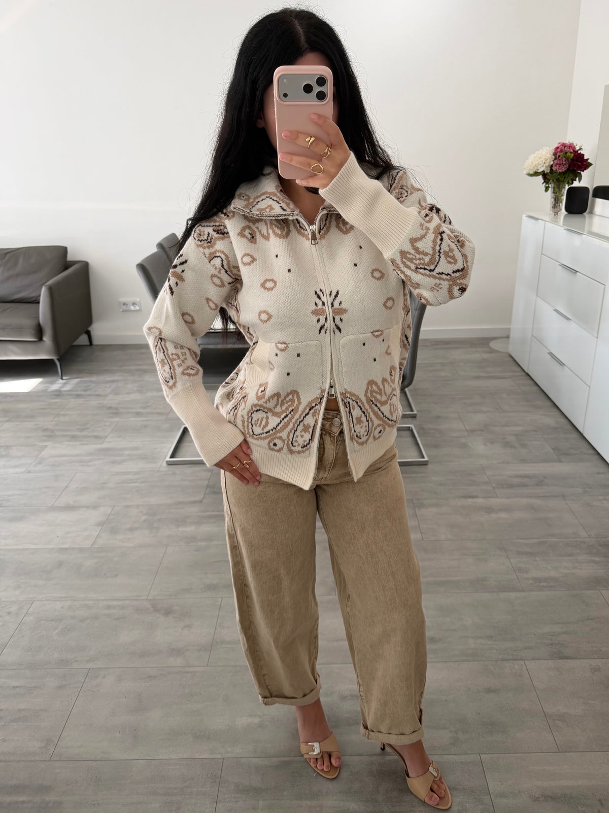 STRETCH BALLOON JEANS VALERIE BEIGE
