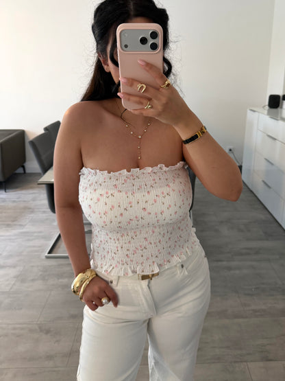 MUSSELIN BANDEAU TOP BLÜMCHENLIEBE – Musselin Mode Miss Nova