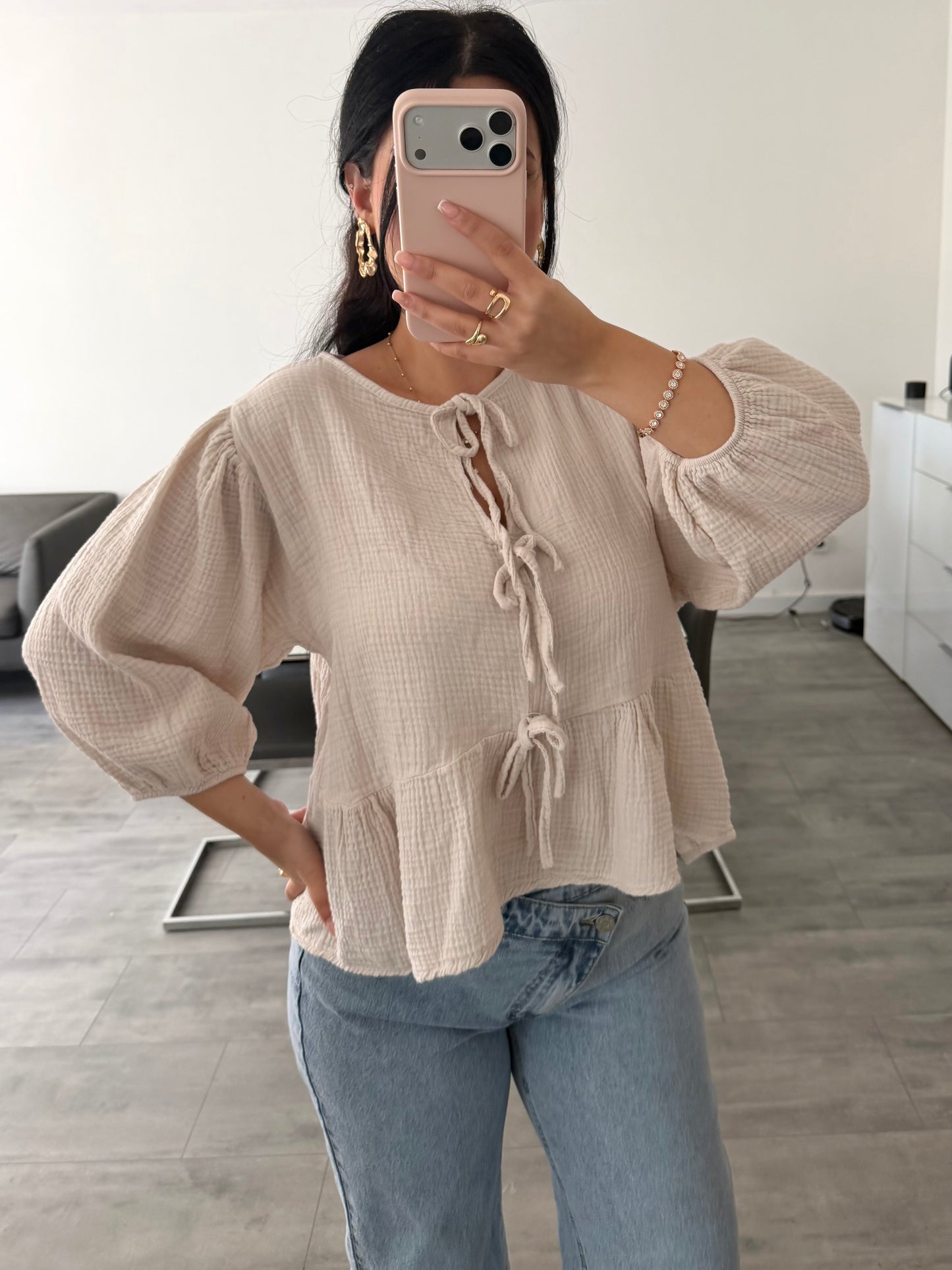 MUSSELIN BLUSE PENELOPE MIT SCHLEIFEN – Musselin Mode Miss Nova