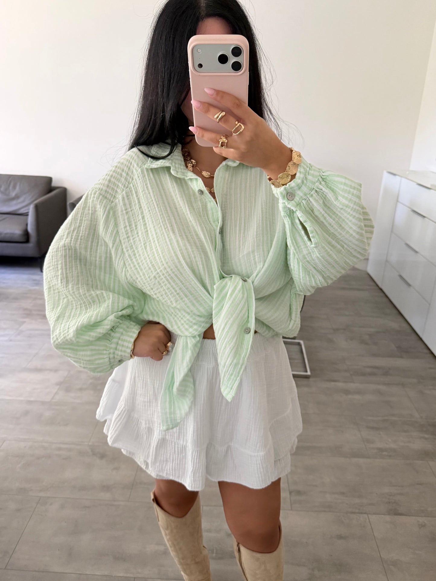 MUSSELIN BLUSE ALMA STREIFEN – Musselin Bluse bei Missnova