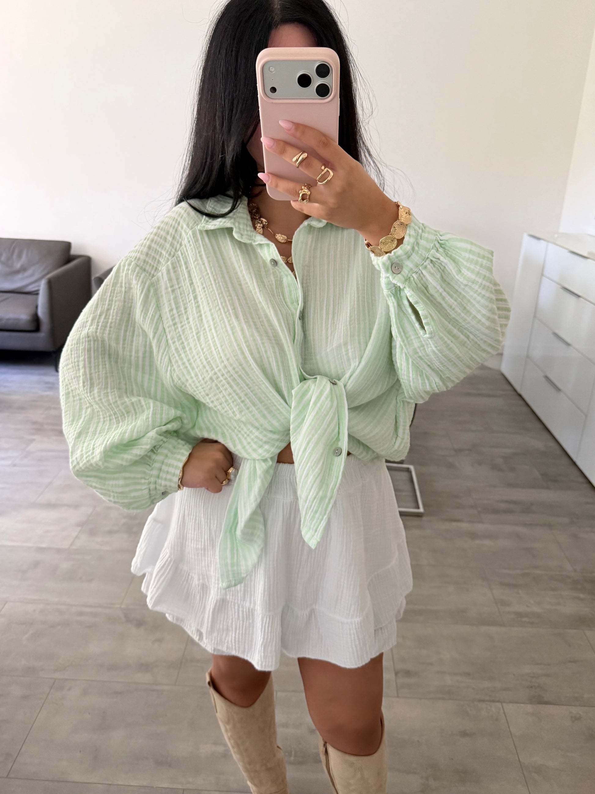 MUSSELIN BLUSE ALMA STREIFEN – Musselin Bluse bei Missnova