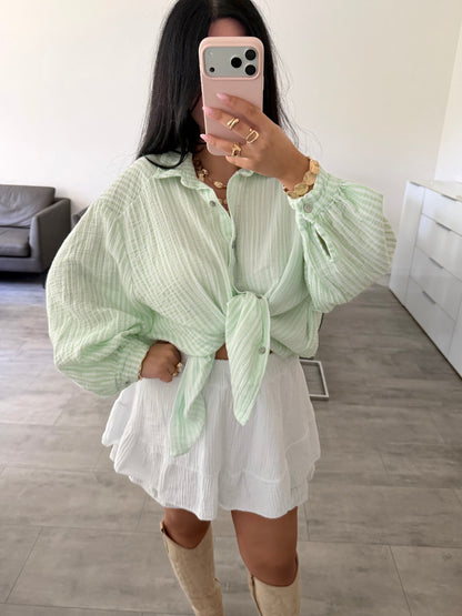 MUSSELIN BLUSE ALMA STREIFEN – Musselin Bluse bei Missnova