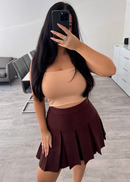 FALTENROCK LARA DUNKELBRAUN