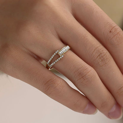 EDELSTAHL RING ZIRKONIA VERSTELLBAR