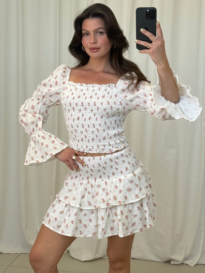 MUSSELIN HOSENROCK DAFINA MIT BLÜMCHEN – Musselin Mode Miss Nova
