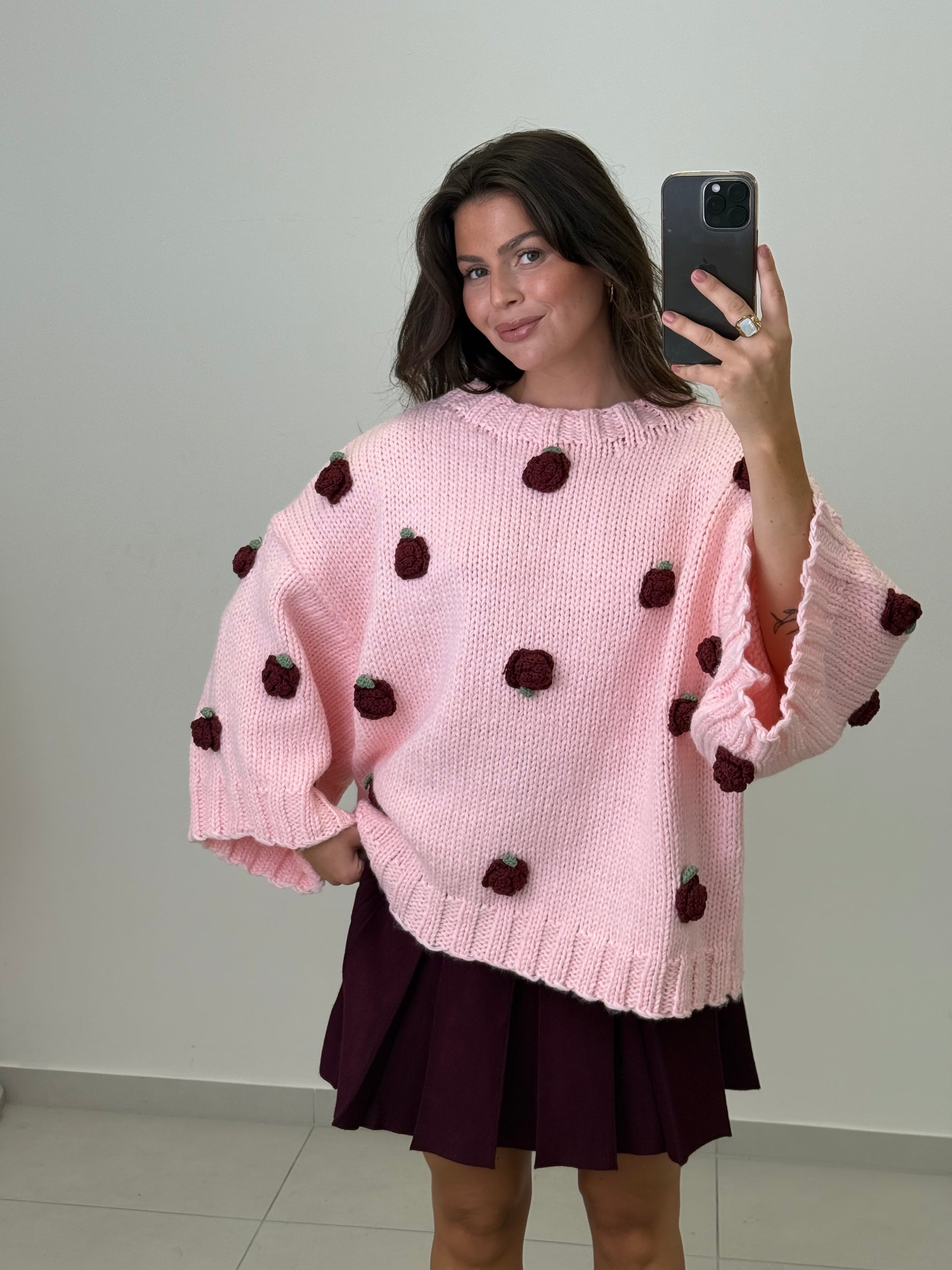 CROCHET PULLOVER ROSALIA ROSE – Miss Nova Damenmode