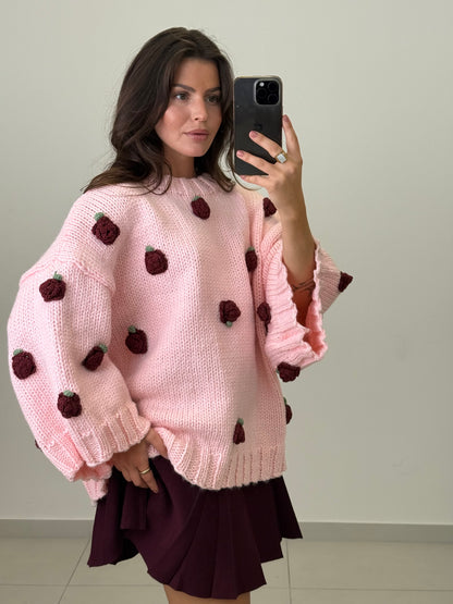 CROCHET PULLOVER ROSALIA ROSE – Miss Nova Damenmode
