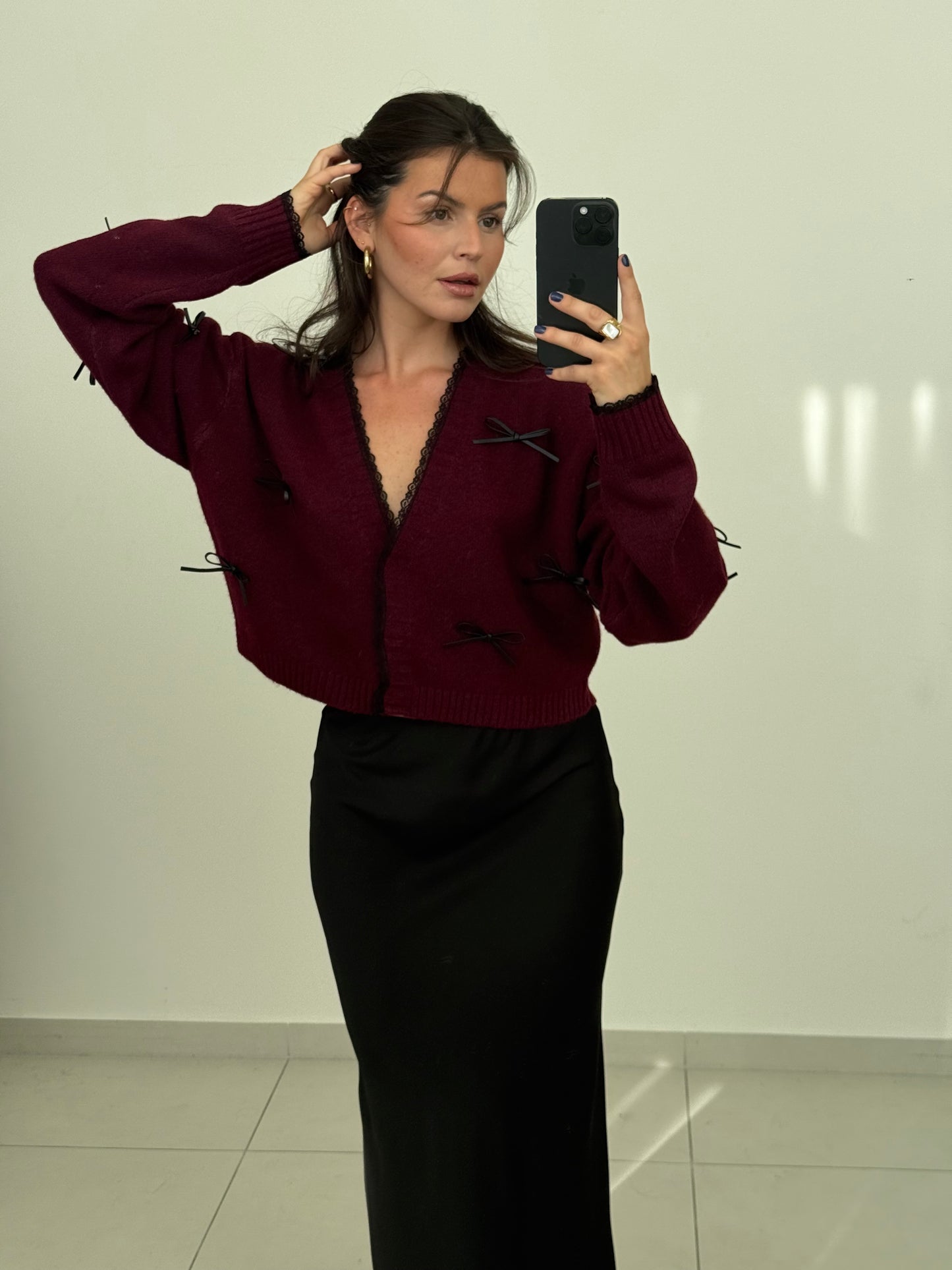 CARDIGAN CELINE BURGUNDY