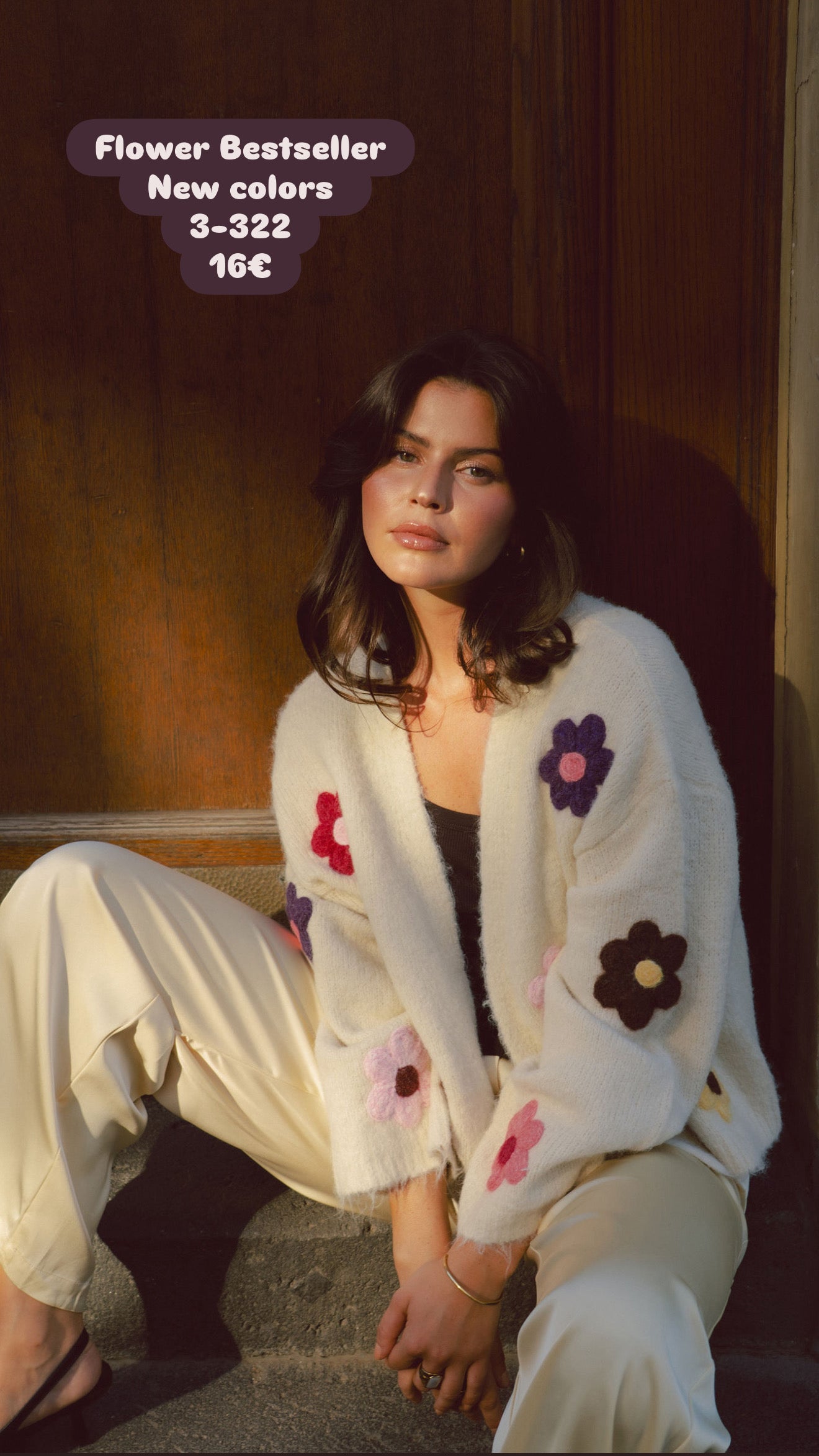 CARDIGAN BLOSSOM CREME Ansicht 2 – Miss Nova Damenmode