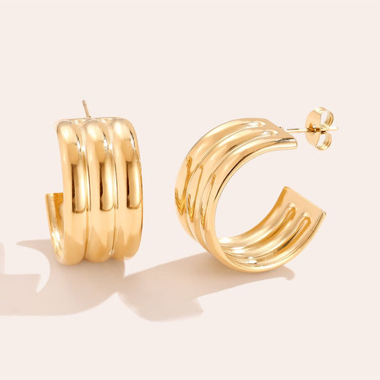 EDELSTAHL OHRRINGE 20mm Musselin kaufen | Miss Nova