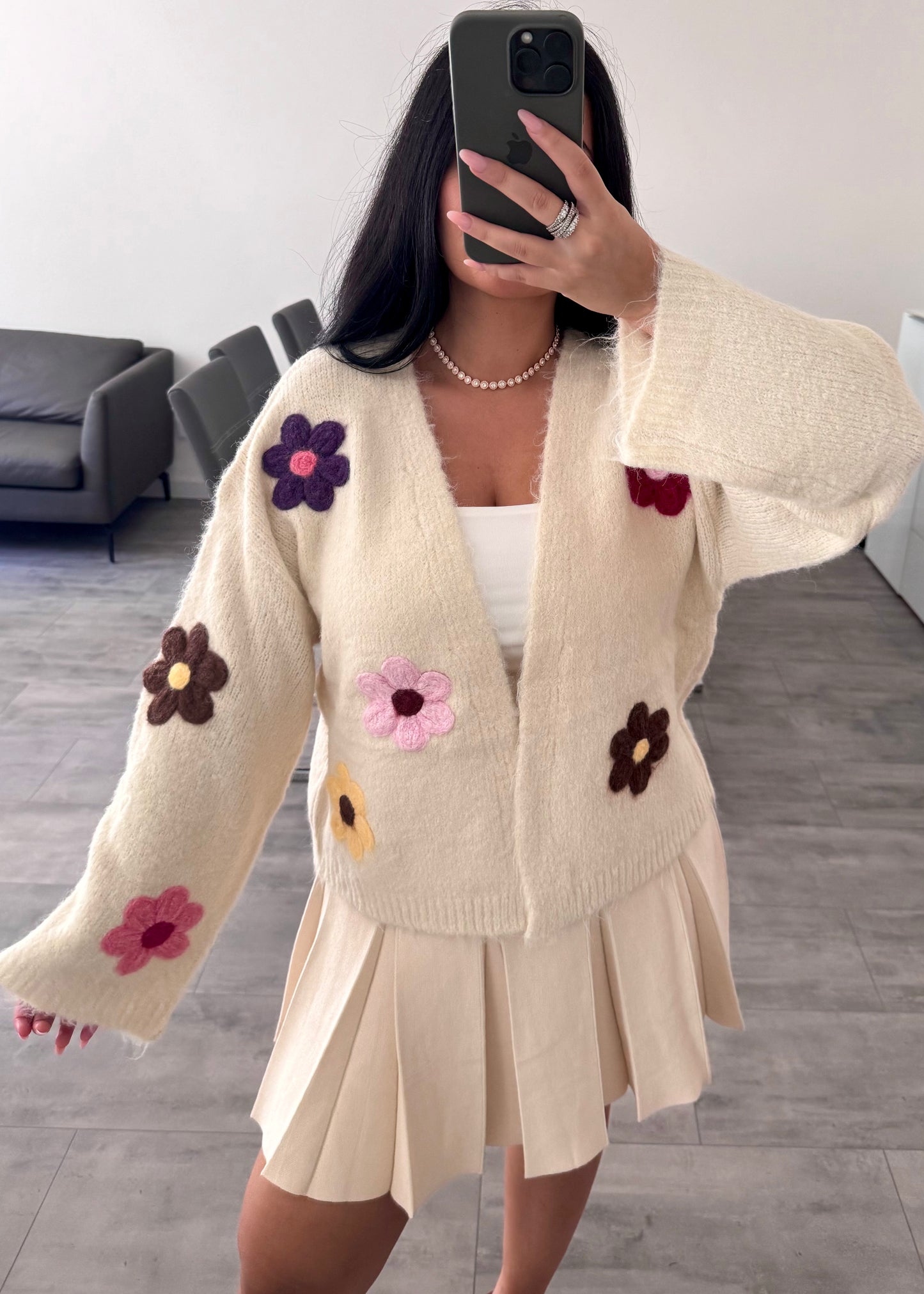 CARDIGAN BLOSSOM CREME Ansicht 3 – Miss Nova Damenmode