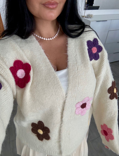 CARDIGAN BLOSSOM CREME Ansicht 6 – Miss Nova Damenmode