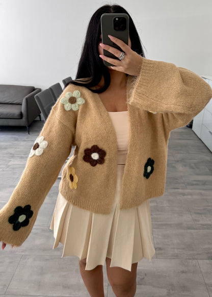 CARDIGAN BLOSSOM CAMEL Ansicht 2 – Miss Nova Damenmode
