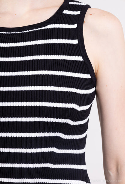 STRICKKLEID MONA STREIFEN SCHWARZ – Miss Nova Damenmode