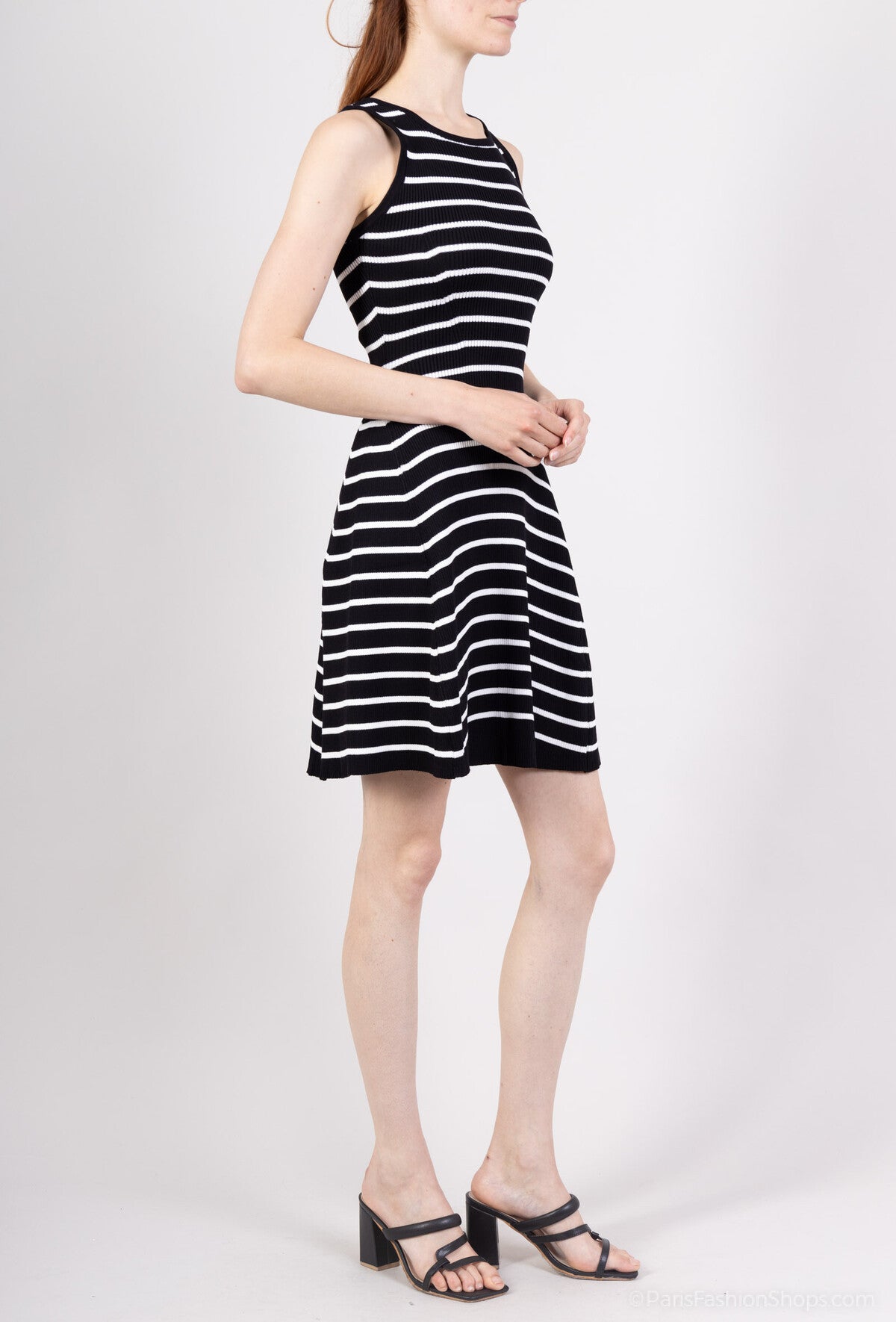 STRICKKLEID MONA STREIFEN SCHWARZ – Miss Nova Damenmode