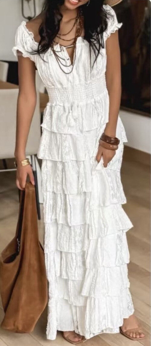 VOLANTKLEID ESMERALDA WEIß