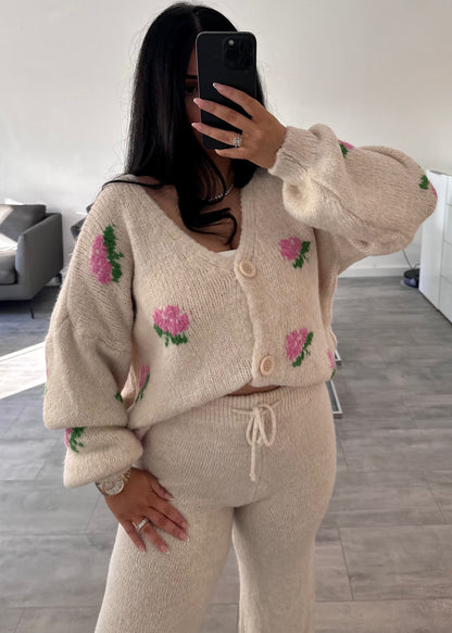 CARDIGAN ROSE BEIGE – Miss Nova Damenmode