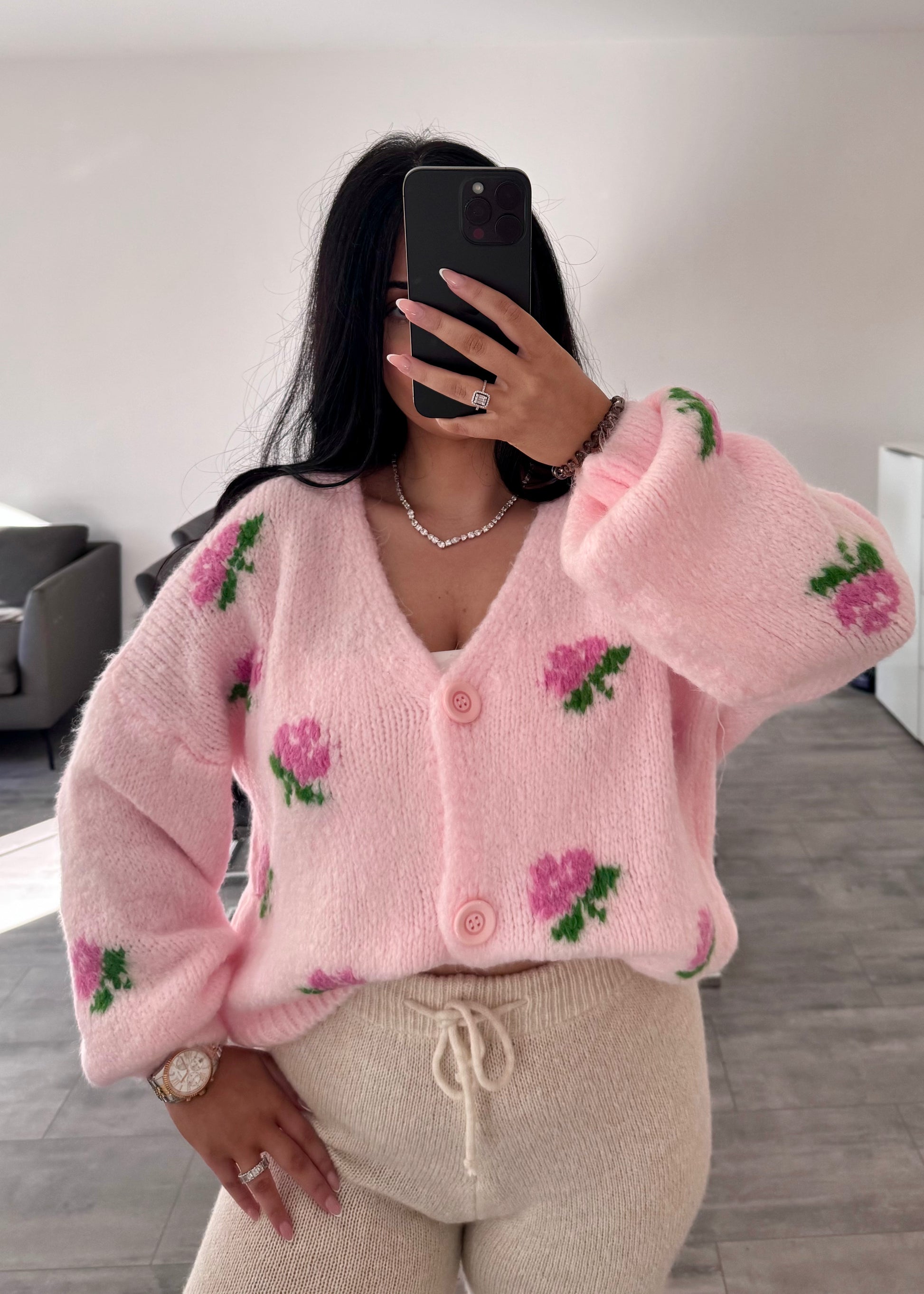 CARDIGAN ROSE HELLROSA – Miss Nova Damenmode