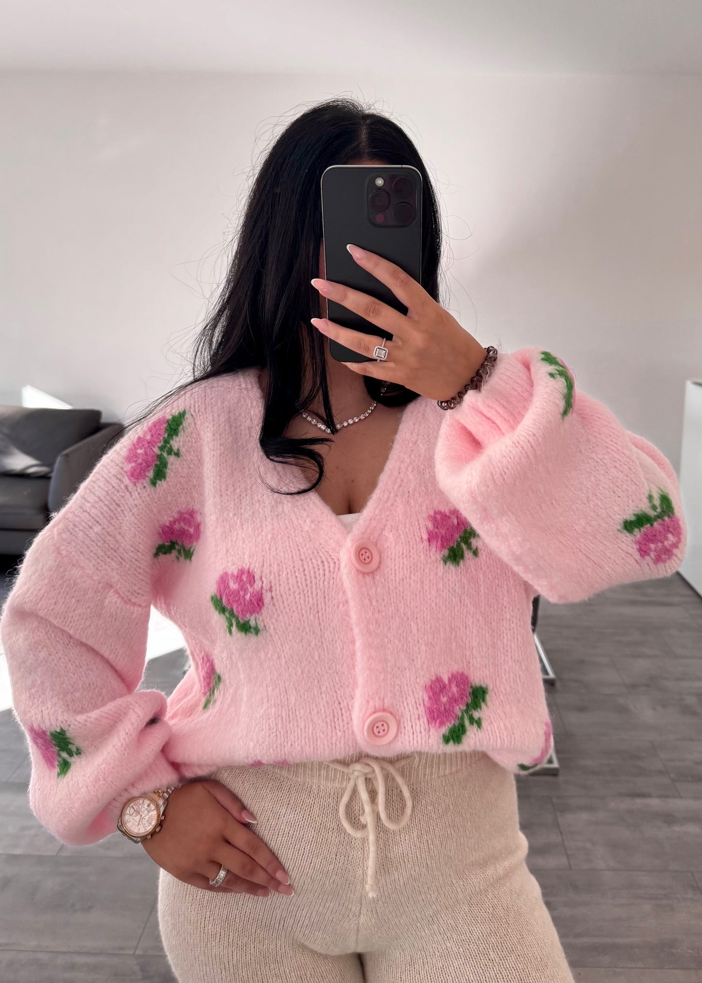 CARDIGAN ROSE HELLROSA – Miss Nova Damenmode