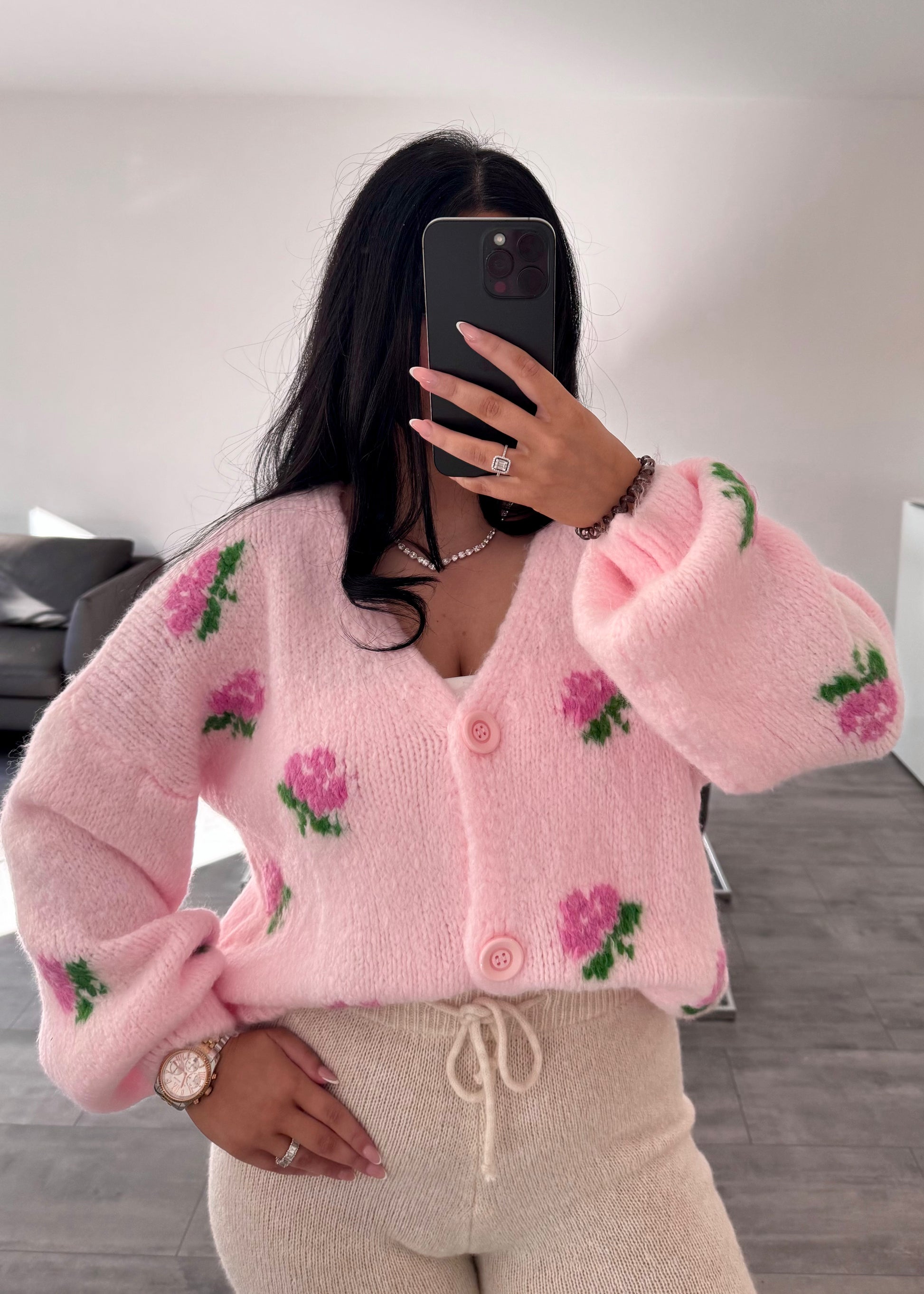 CARDIGAN ROSE HELLROSA – Miss Nova Damenmode