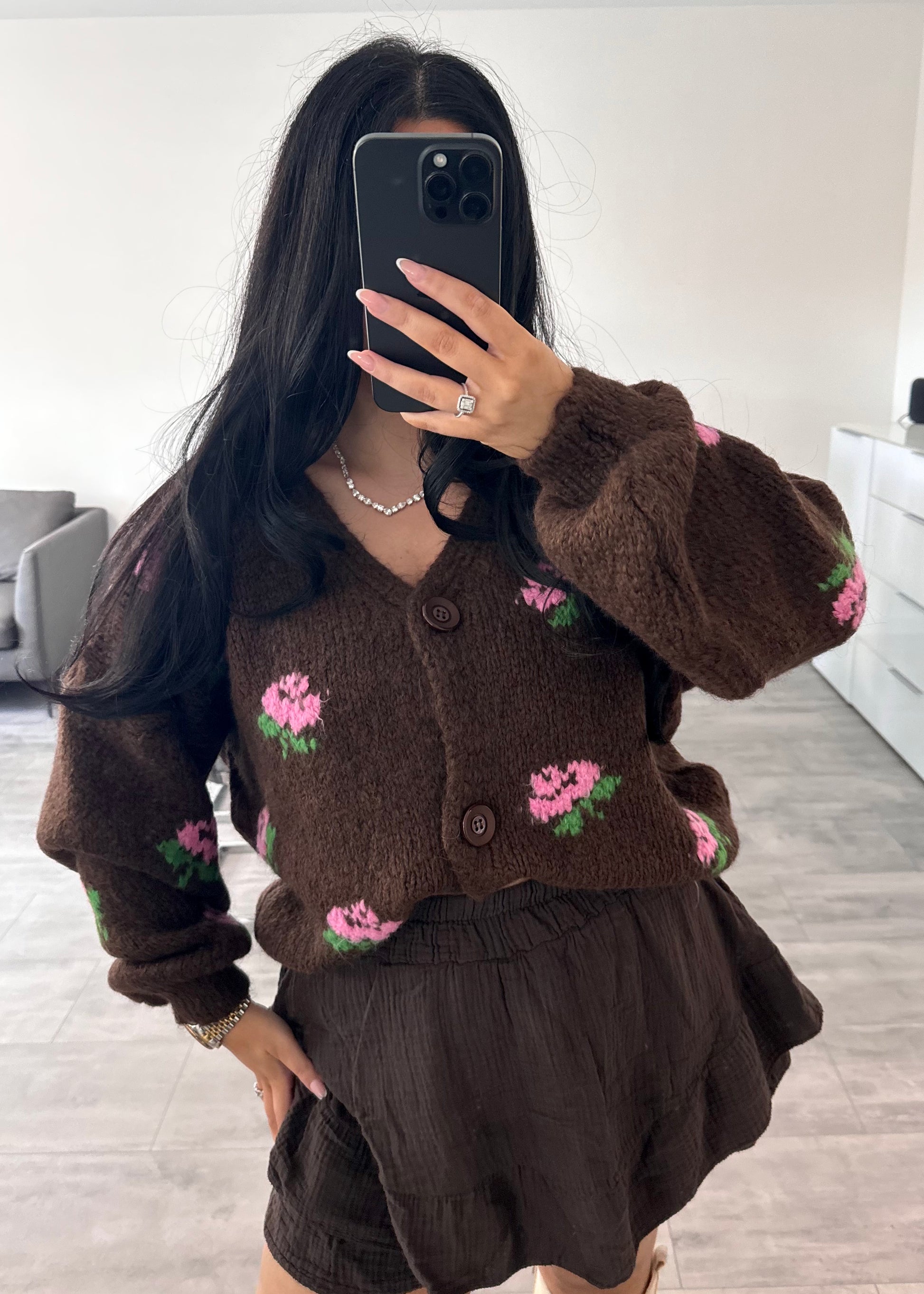 CARDIGAN ROSE CHOCOLATE – Damenmode bei Miss Nova