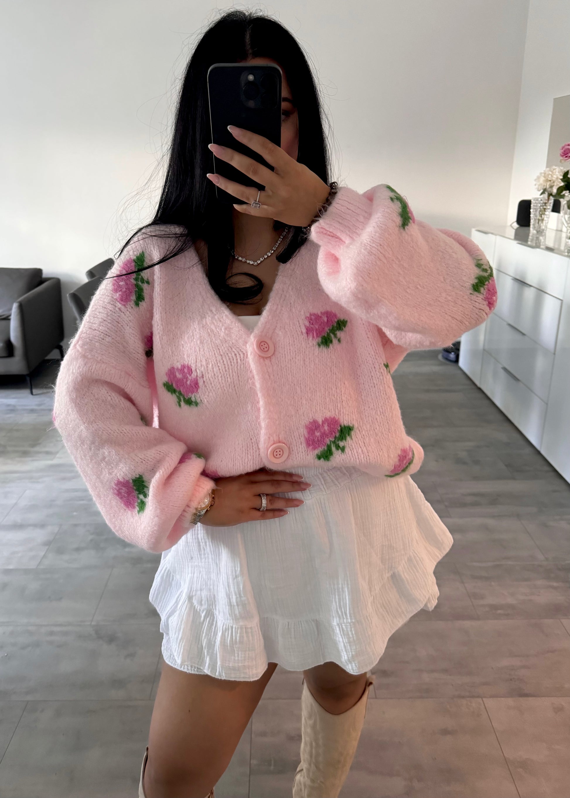 CARDIGAN ROSE HELLROSA – Miss Nova Damenmode