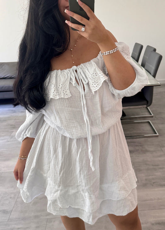 MUSSELINKLEID IVY WEISS