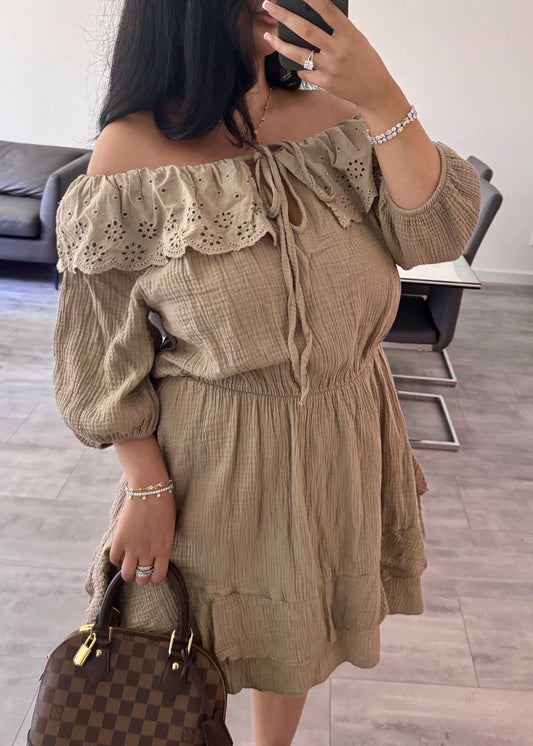 MUSSELINKLEID IVY TAUPE