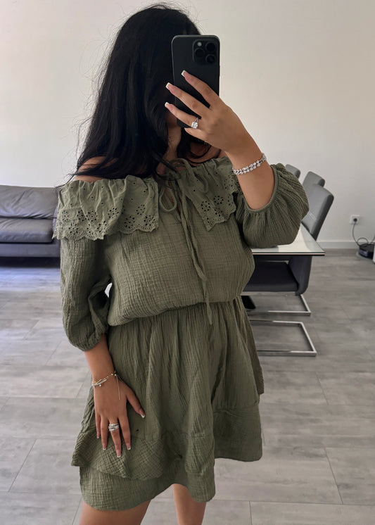 MUSSELINKLEID IVY KHAKI