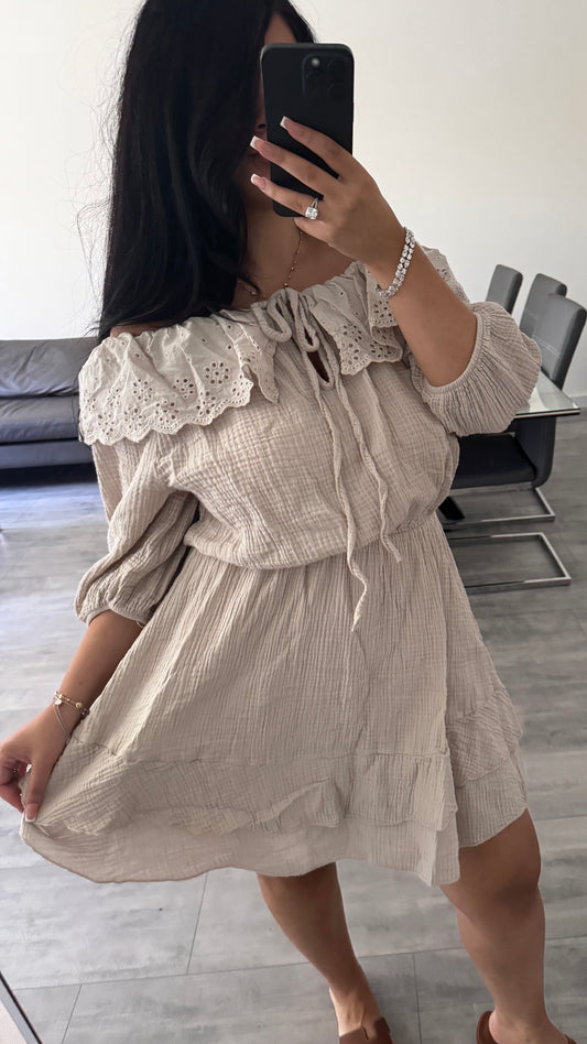 MUSSELINKLEID IVY BEIGE