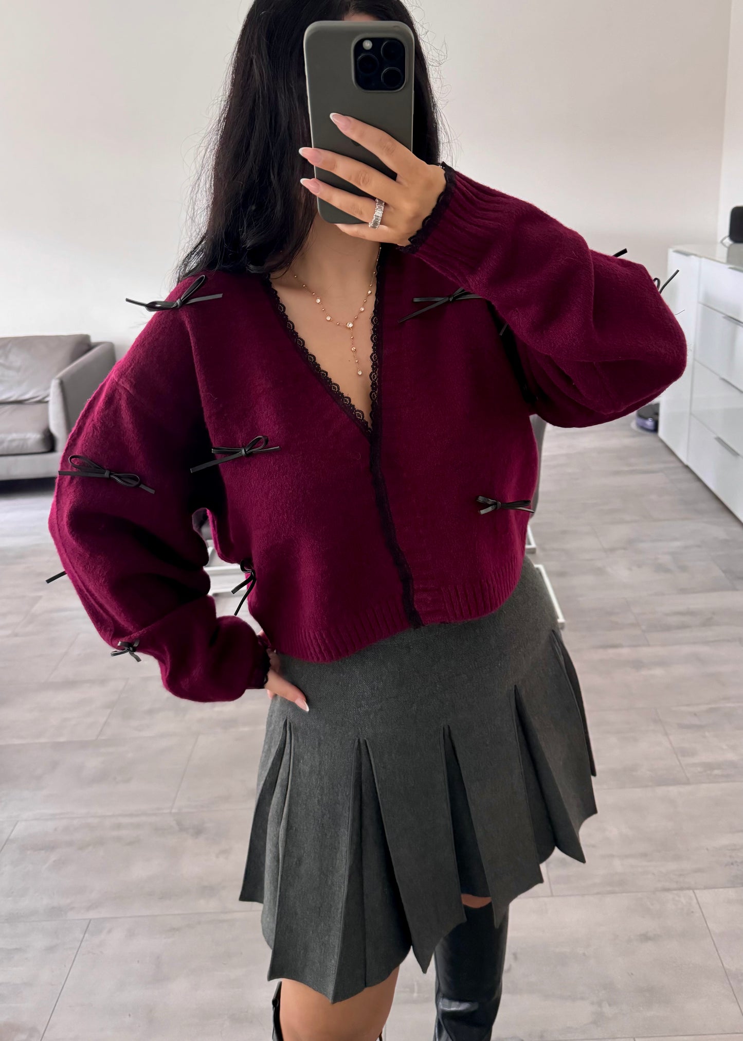 CARDIGAN CELINE BURGUNDY