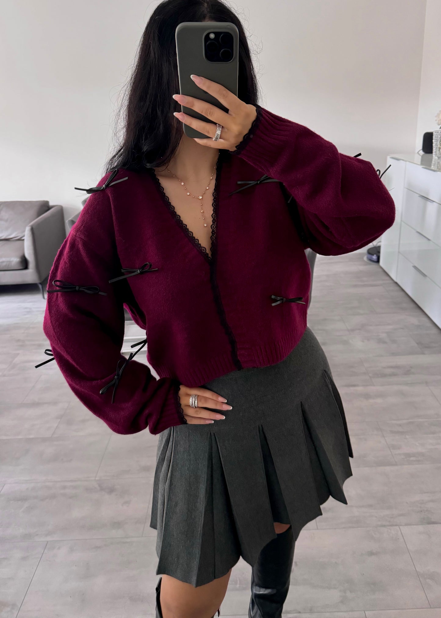 CARDIGAN CELINE BURGUNDY