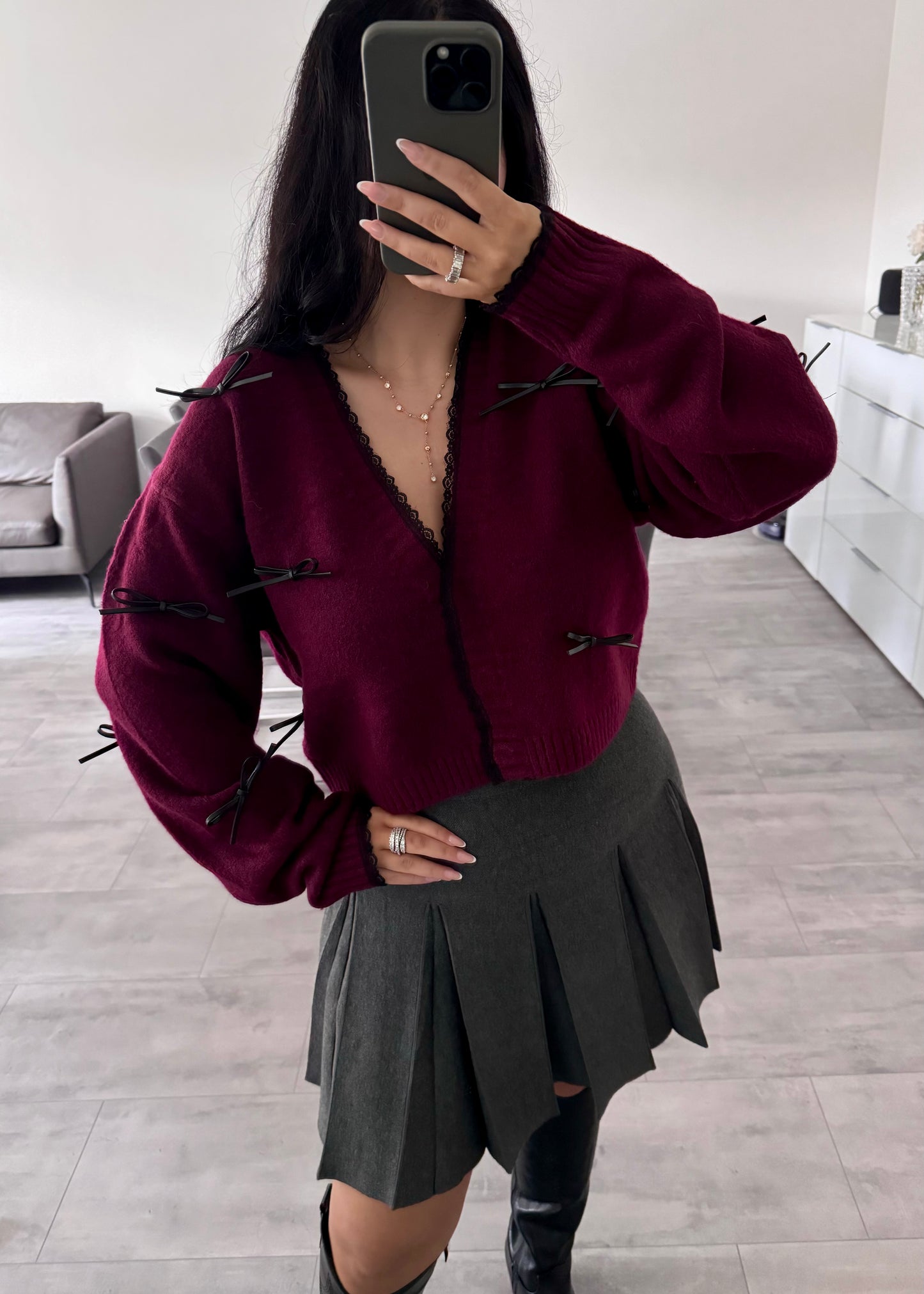 CARDIGAN CELINE BURGUNDY