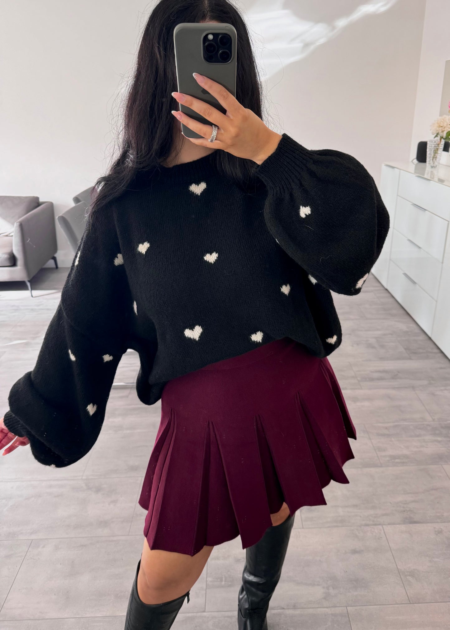 FALTENROCK LARA WEINROT